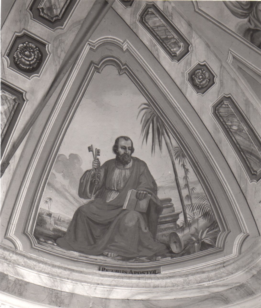 SAN PIETRO (dipinto murale) di Martini Carlo (metà sec. XIX)