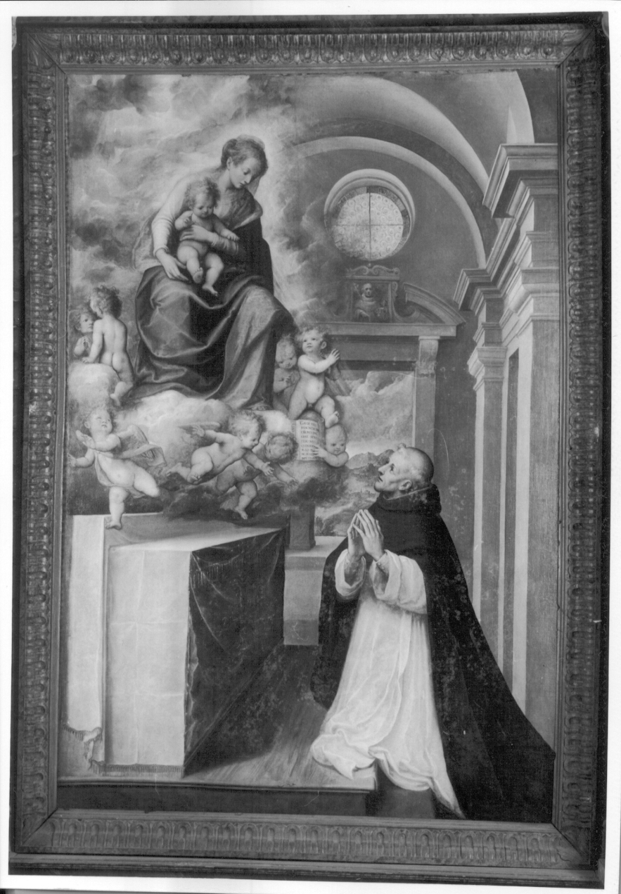 apparizione della Vergine a San Giacinto (pala d'altare, opera isolata) di Caccia Guglielmo detto Moncalvo (inizio sec. XVII)