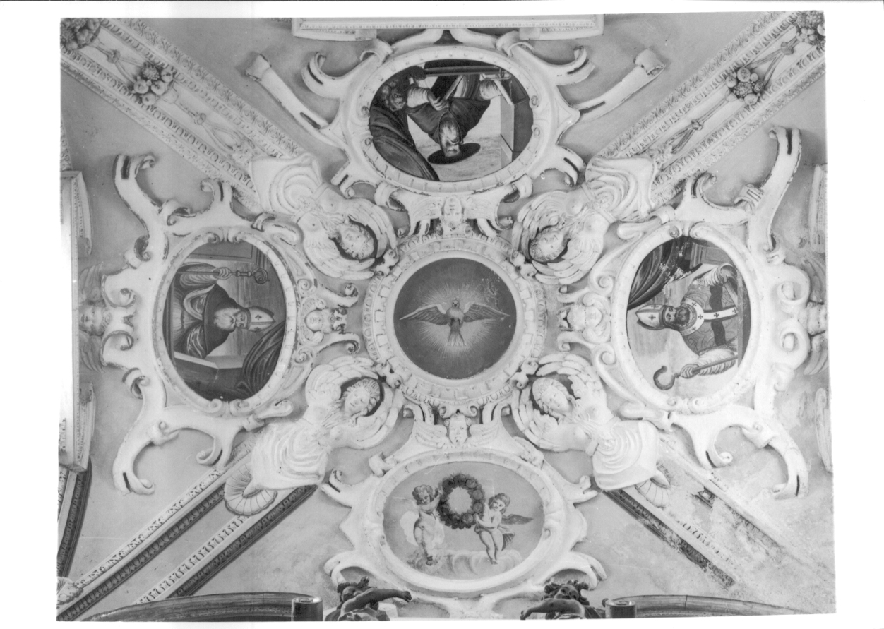 angeli e festoni con fiori e frutta (decorazione plastica, complesso decorativo) - ambito piemontese (prima metà sec. XVII)