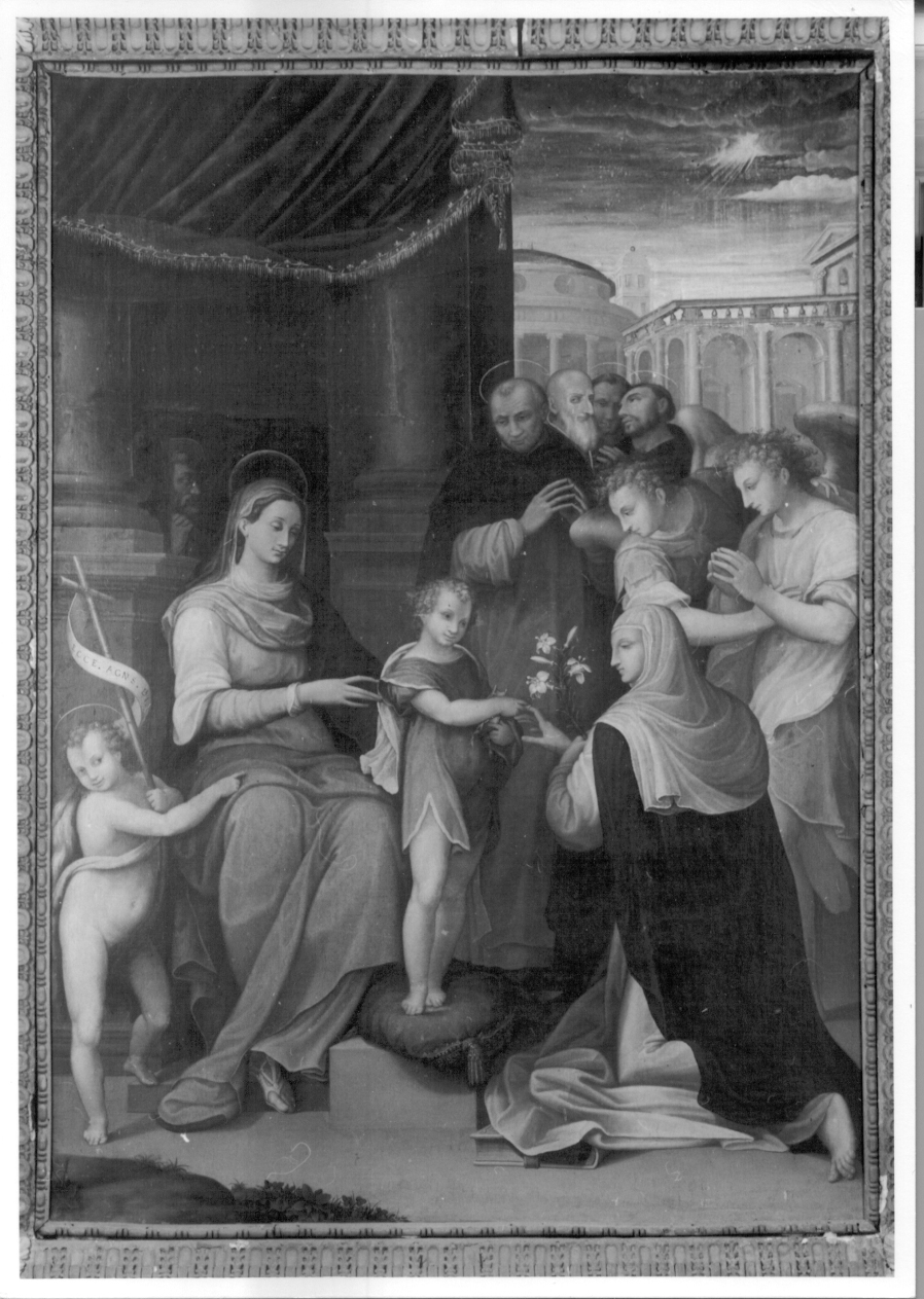 matrimonio mistico di Santa Caterina da Siena (pala d'altare, opera isolata) di Pulzone Scipione (attribuito) (ultimo quarto sec. XVI)