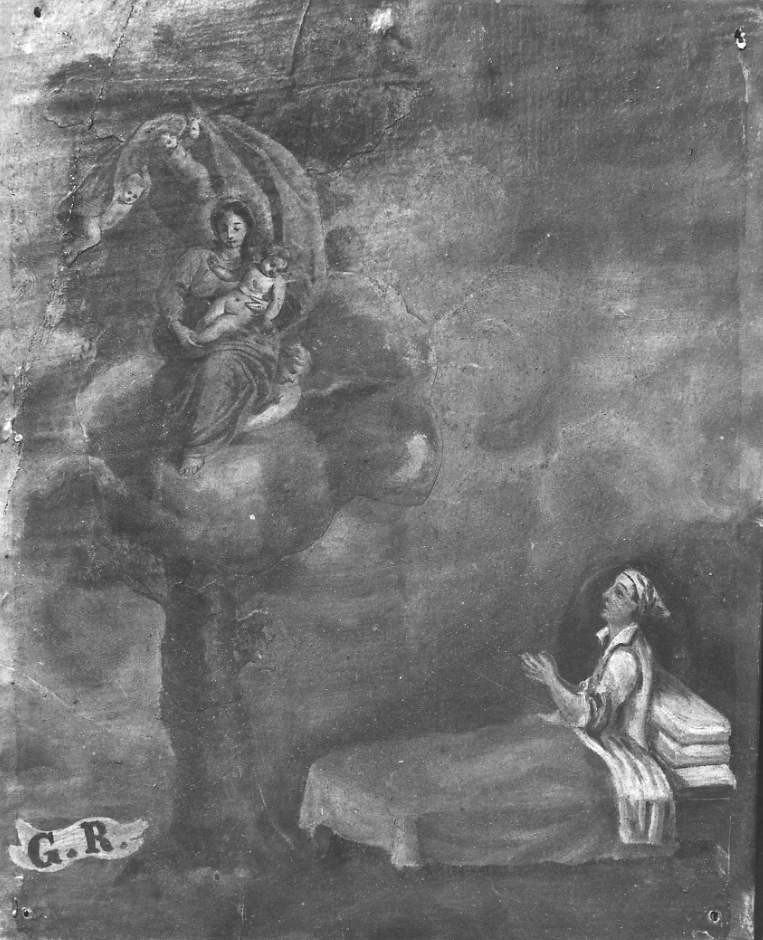 Madonna con Bambino intercede per un infermo (dipinto, opera isolata) - ambito cusiano (prima metà sec. XVIII)