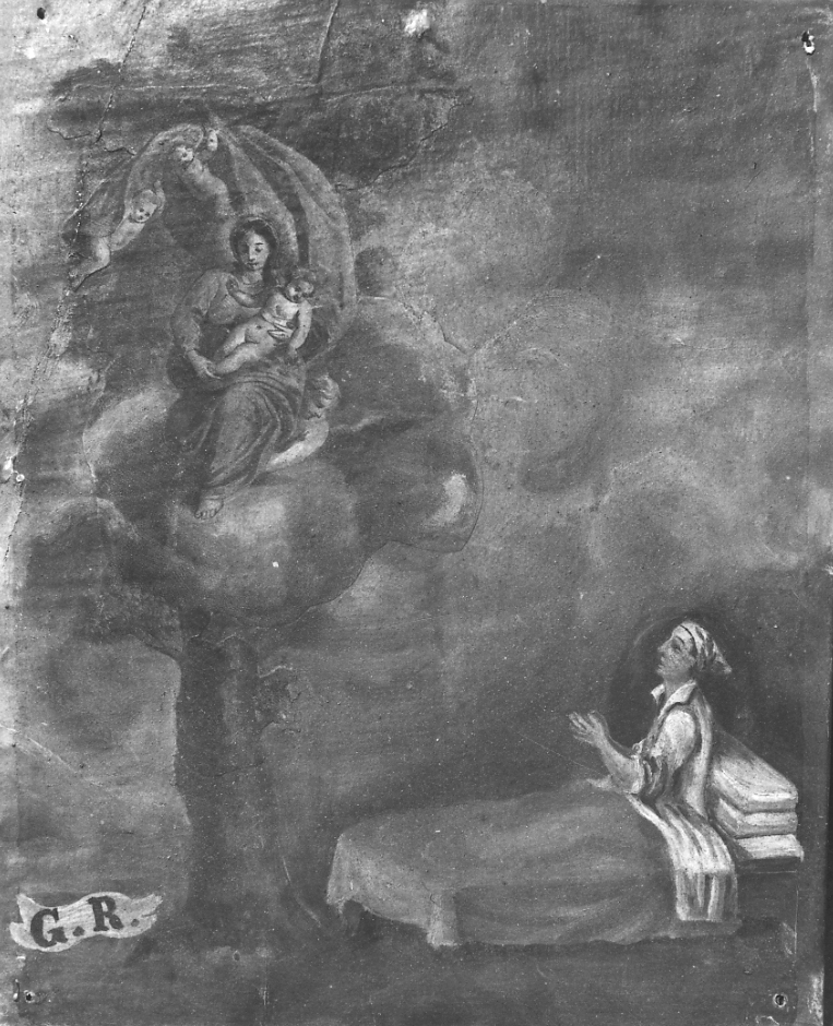 Madonna con Bambino intercede per un infermo (dipinto, opera isolata) - ambito cusiano (prima metà sec. XVIII)