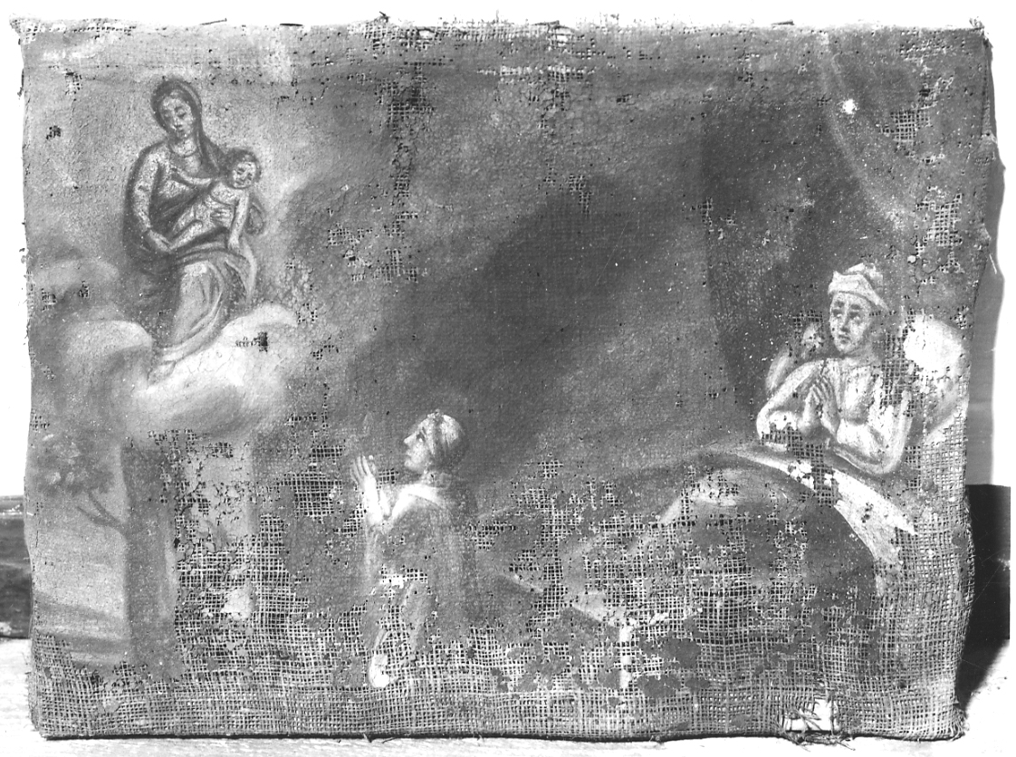 Madonna con Bambino intercede per un infermo (dipinto, opera isolata) - ambito cusiano (sec. XVIII)