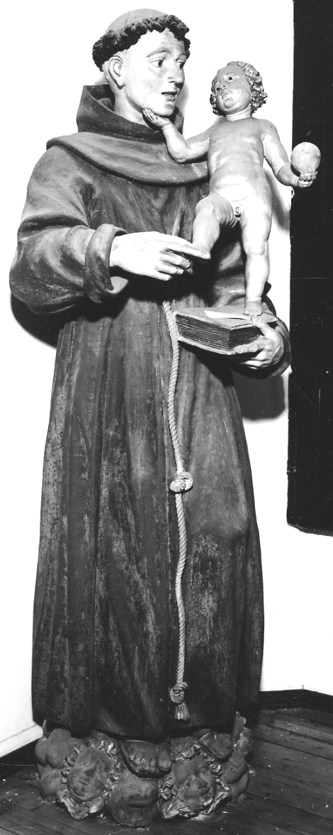 Sant'Antonio da Padova con il bambino (statua, opera isolata) - ambito della Valsesia (metà sec. XVII)