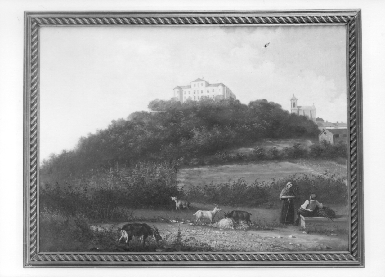 paesaggio con contadine (dipinto, opera isolata) di Montuoro P (sec. XIX)