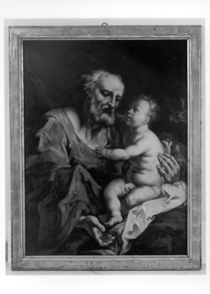 San Giuseppe e Gesù Bambino (dipinto, opera isolata) - ambito italiano (seconda metà sec. XIX)