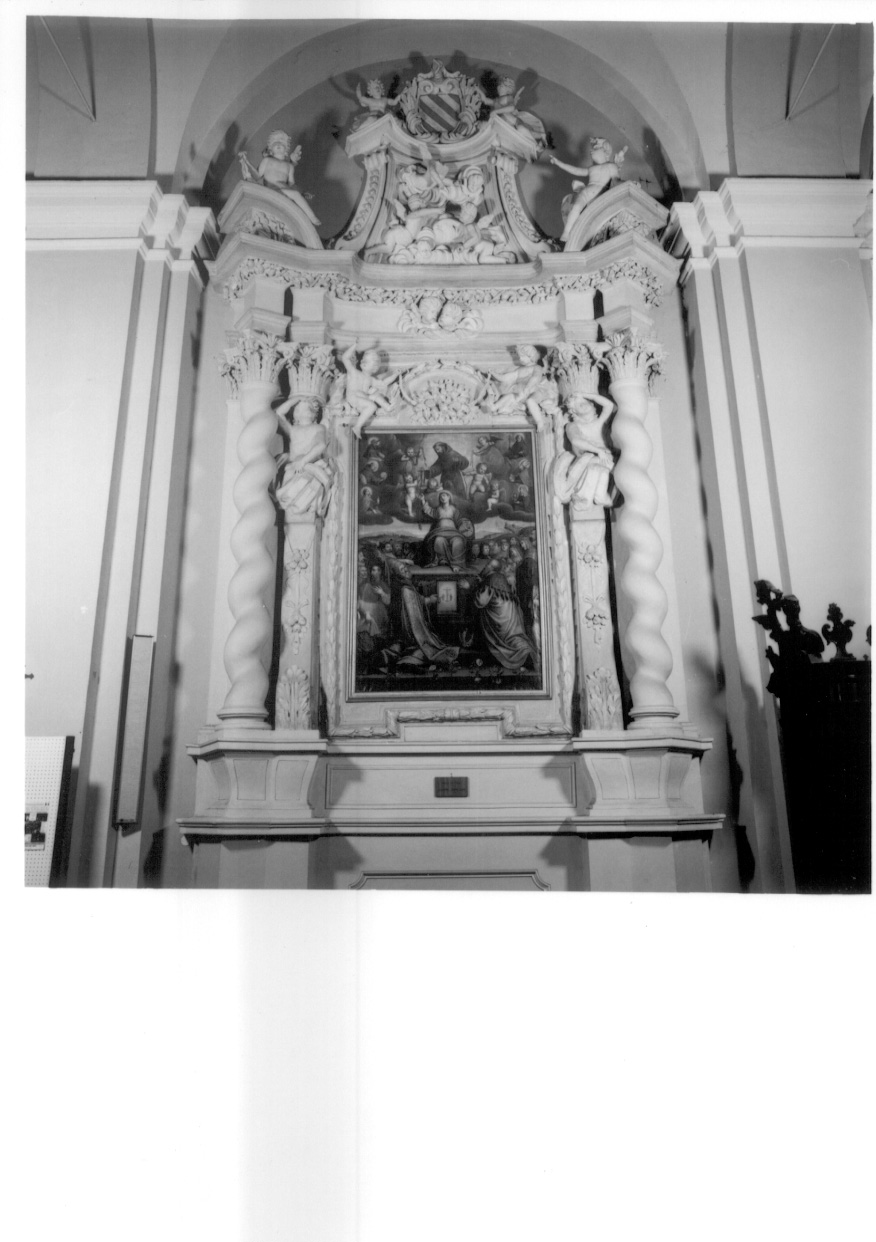 ANGIOLETTI REGGISTEMMA (altare - A EDICOLA, opera isolata) - bottega piemontese (prima metà sec. XVIII)