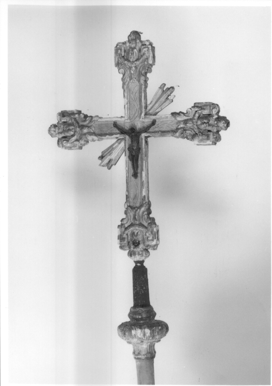 CRISTO CROCIFISSO (croce processionale, opera isolata) - bottega piemontese (fine/ inizio secc. XVIII/ XIX)