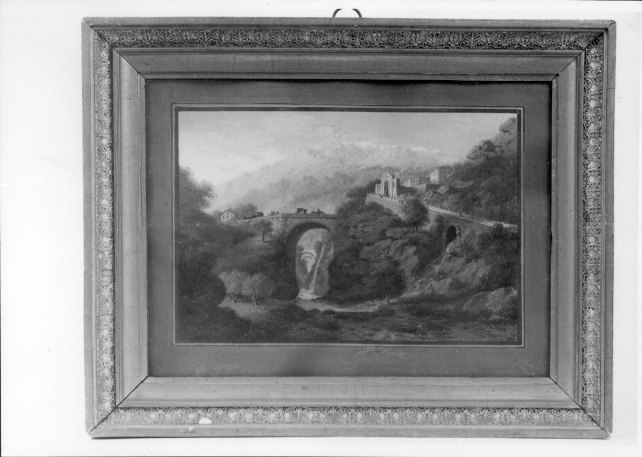 PAESAGGIO MONTANO (dipinto, opera isolata) - ambito piemontese (metà sec. XIX)