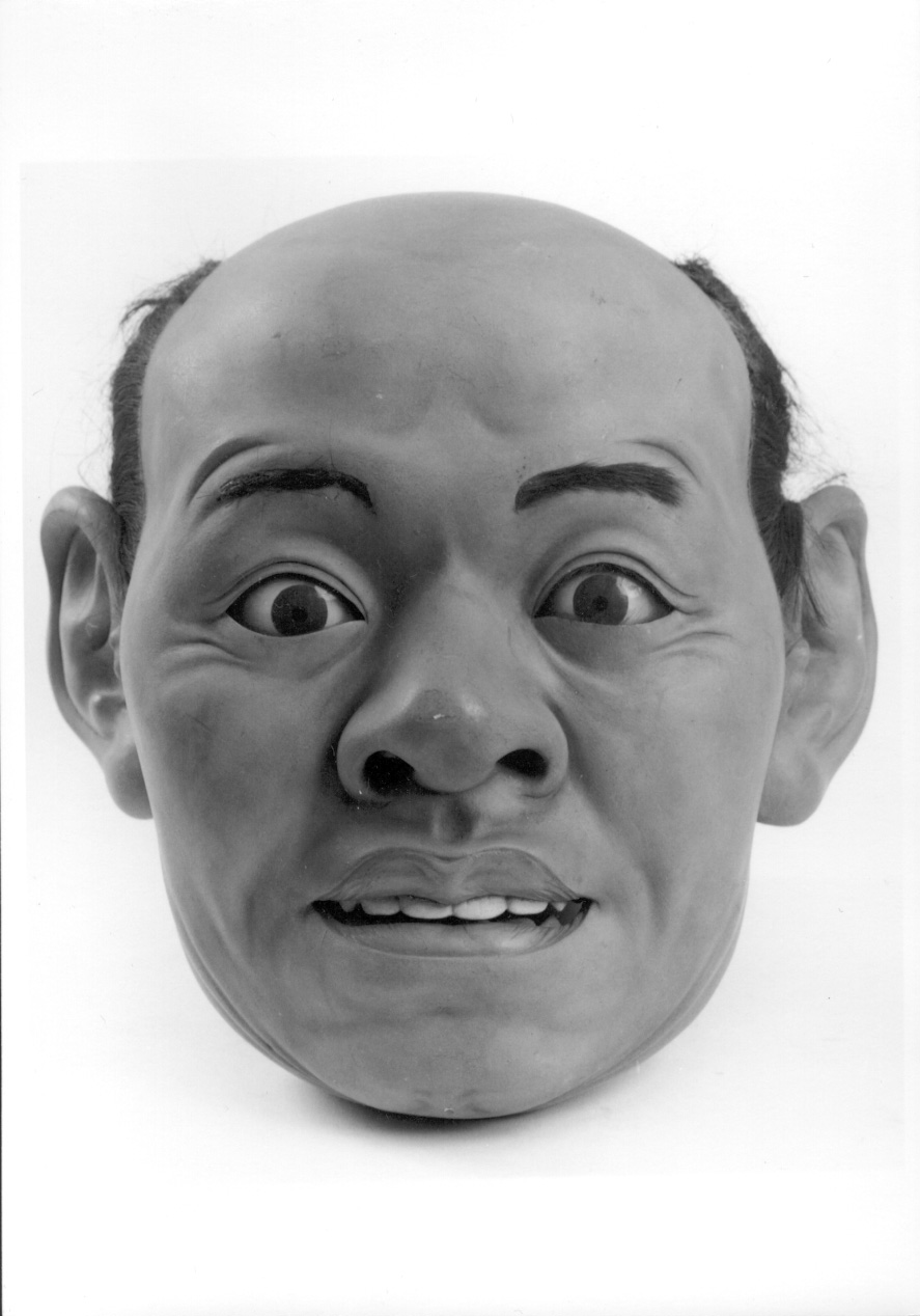 testa di uomo (scultura, elemento d'insieme) - bottega giapponese (primo quarto sec. XX)