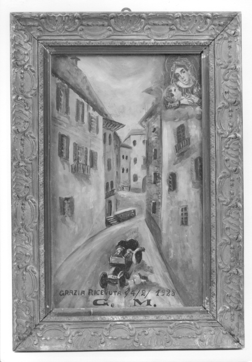 Intervento della Madonna per sventare un incidente (ex voto, elemento d'insieme) - bottega piemontese (primo quarto sec. XX)