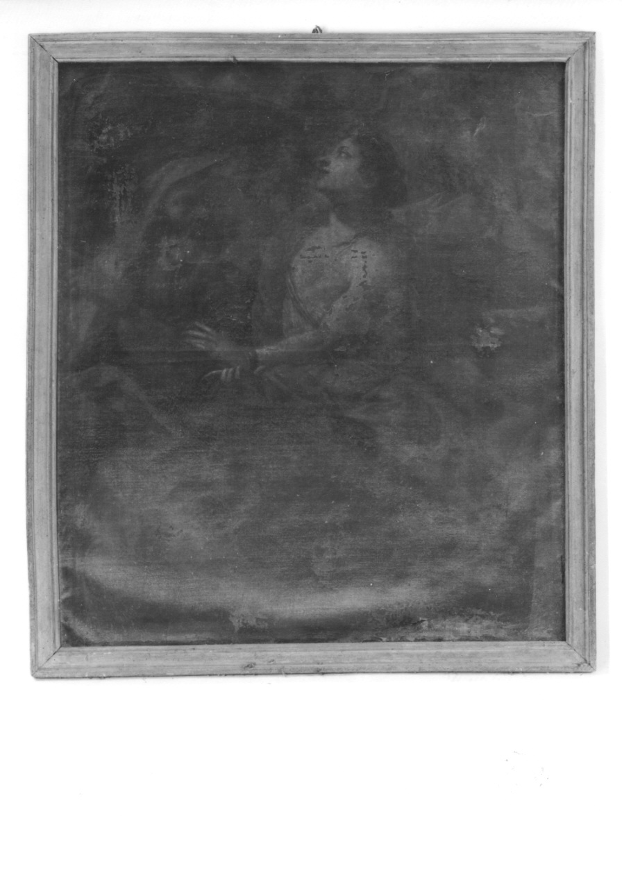 FIGURA FEMMINILE SEDUTA (dipinto, opera isolata) - ambito piemontese (prima metà sec. XIX)