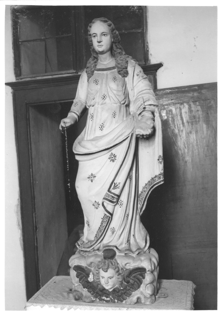 MADONNA DEL ROSARIO (statua, opera isolata) - bottega piemontese (ultimo quarto sec. XIX)