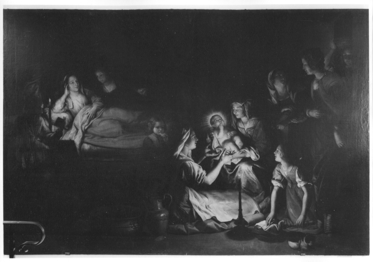 NASCITA DI MARIA VERGINE (dipinto, opera isolata) di Casone Giovanni Battista (terzo quarto sec. XVII)