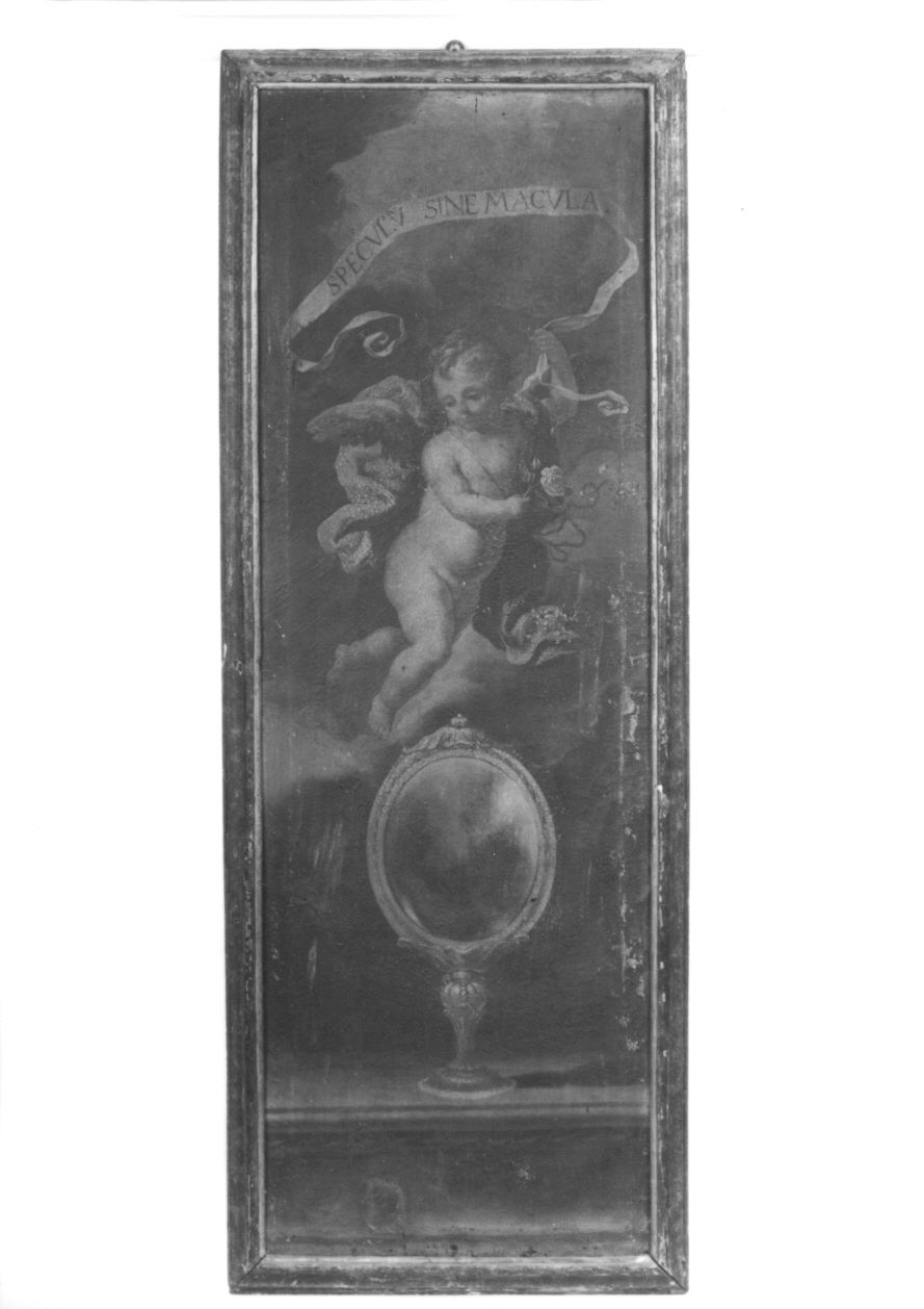 angelo con simbolo mariano (dipinto, elemento d'insieme) - ambito piemontese (sec. XVII)