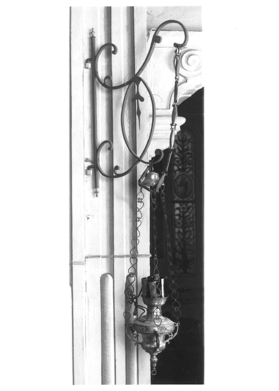 lampada pensile, serie - bottega piemontese (fine/ inizio secc. XIX/ XX)