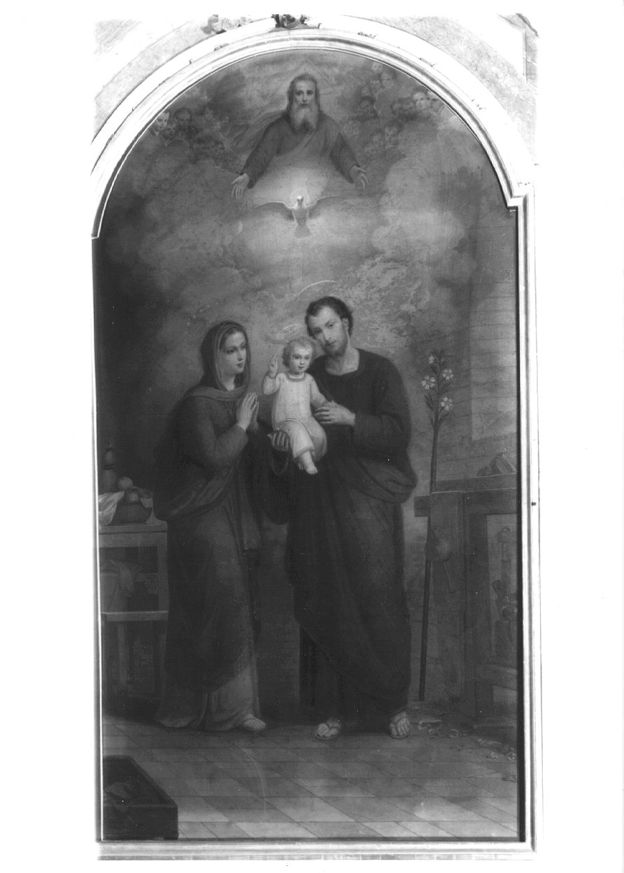 Sacra Famiglia e Dio Padre (pala d'altare, elemento d'insieme) di Lorenzone Tommaso (sec. XIX)