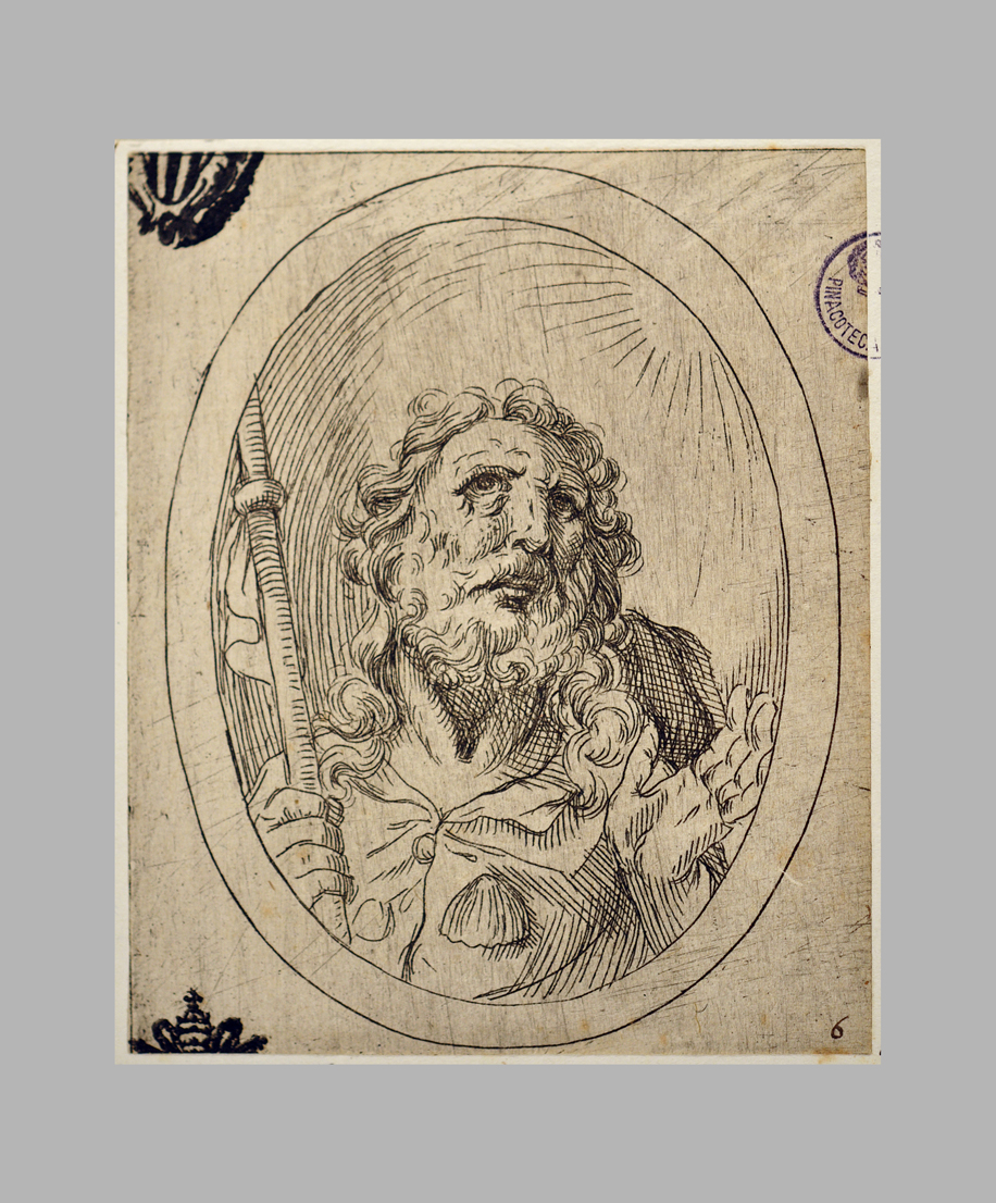 San Giacomo il Maggiore (stampa smarginata) di Reni Guido (scuola) (prima metà sec. XVII)