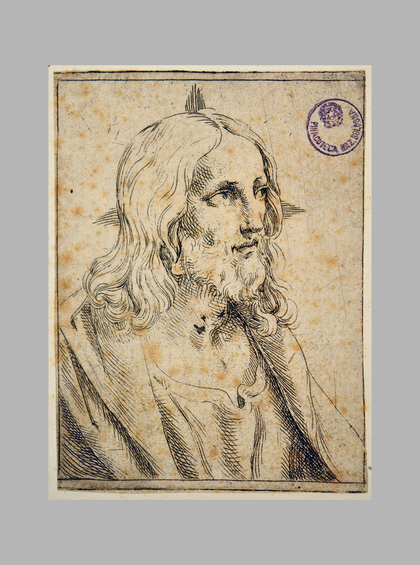 testa di Cristo (stampa smarginata) di Reni Guido (scuola) (prima metà sec. XVII)