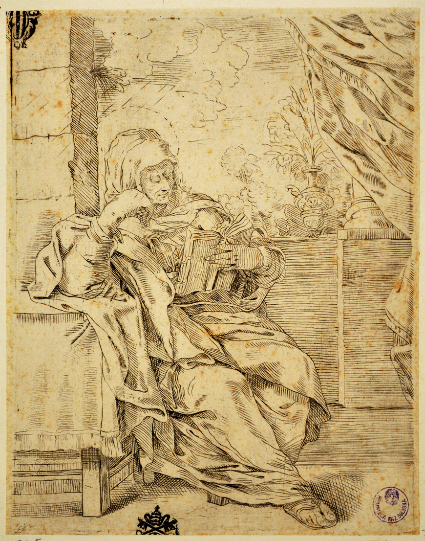 Sant'Anna (stampa smarginata) di Albani Francesco (attribuito) (prima metà sec. XVII)