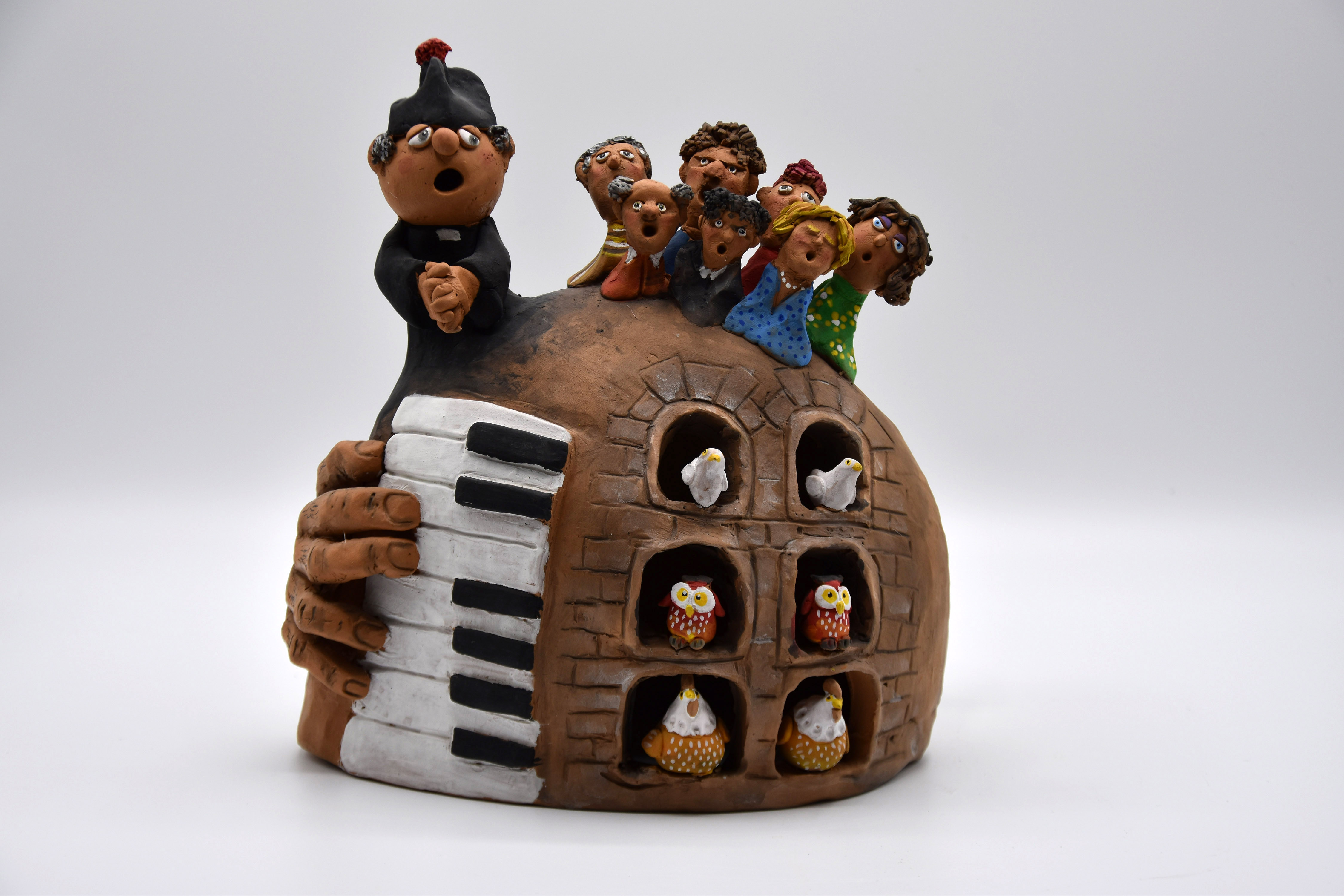 Coro, coro (fischietto, a fessura interna, strumenti musicali) di Altieri Trifone ((figulo) ceramista) - bottega di terracotte (2020)