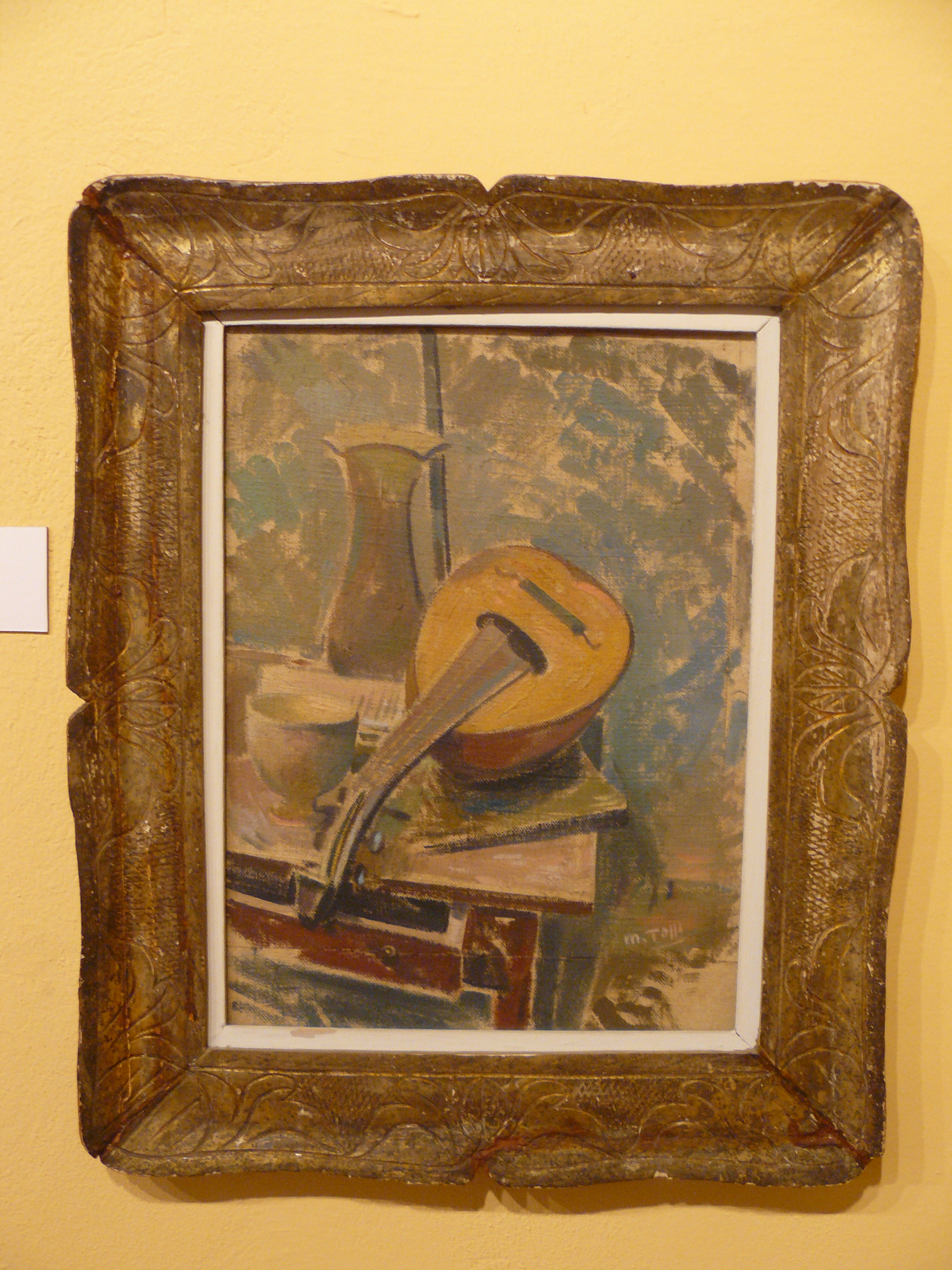 Il mandolino, natura morta (dipinto) di Tozzi, Mario - ambito italiano (XX)