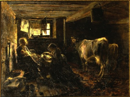 Vita umile, scena di genere (dipinto) di Rastellini, Gian Maria - ambito italiano (XIX)