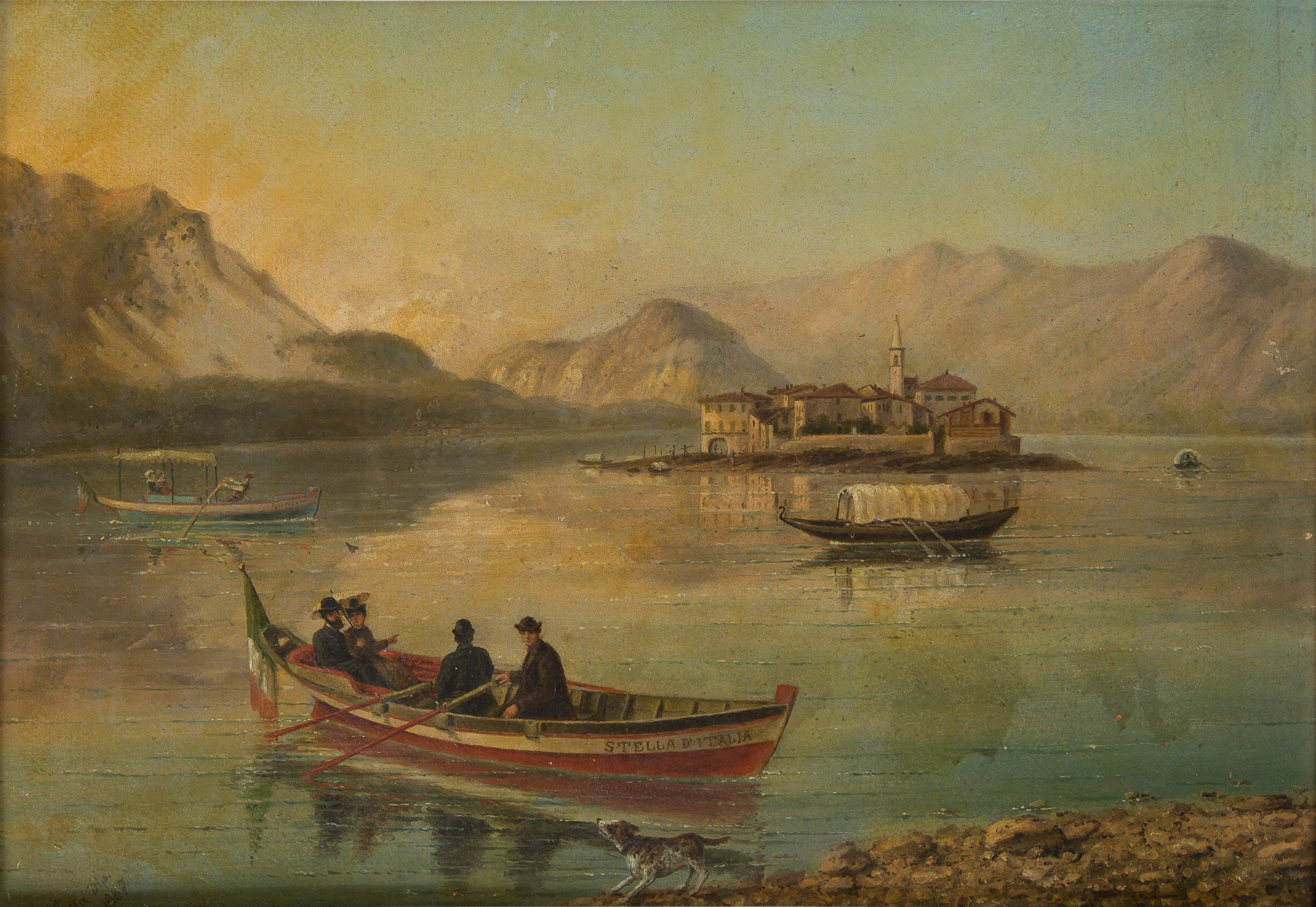 isola Pescatori (dipinto) di Litta, Luigi (ultimo quarto XIX)