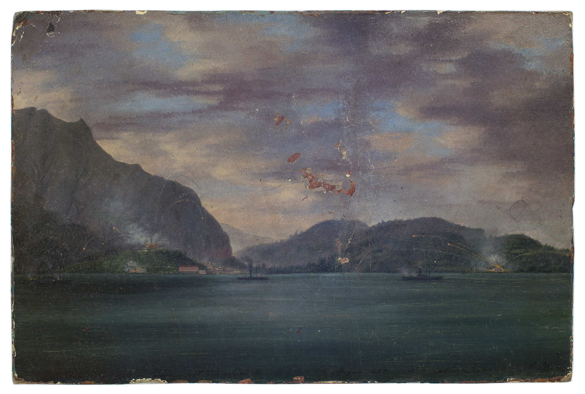 assalto ai forti di Laveno (dipinto) di Litta, Luigi (ultimo quarto XIX)
