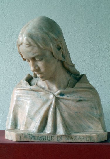 La Vergine di Nazareth, Maria Vergine (scultura) di Branca Giulio - ambito italiano (fine/ metà XIX-XX)