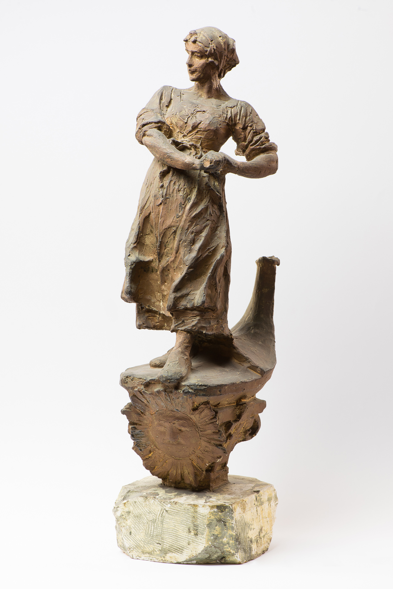 Donna al timone (scultura) di Branca Giulio - ambito italiano (fine/ inizio XIX-XX)