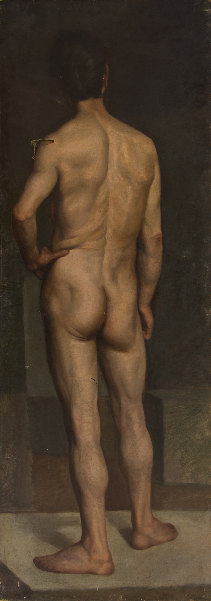 nudo maschile (dipinto) di Ranzoni, Daniele (attribuito) (seconda metà XIX)