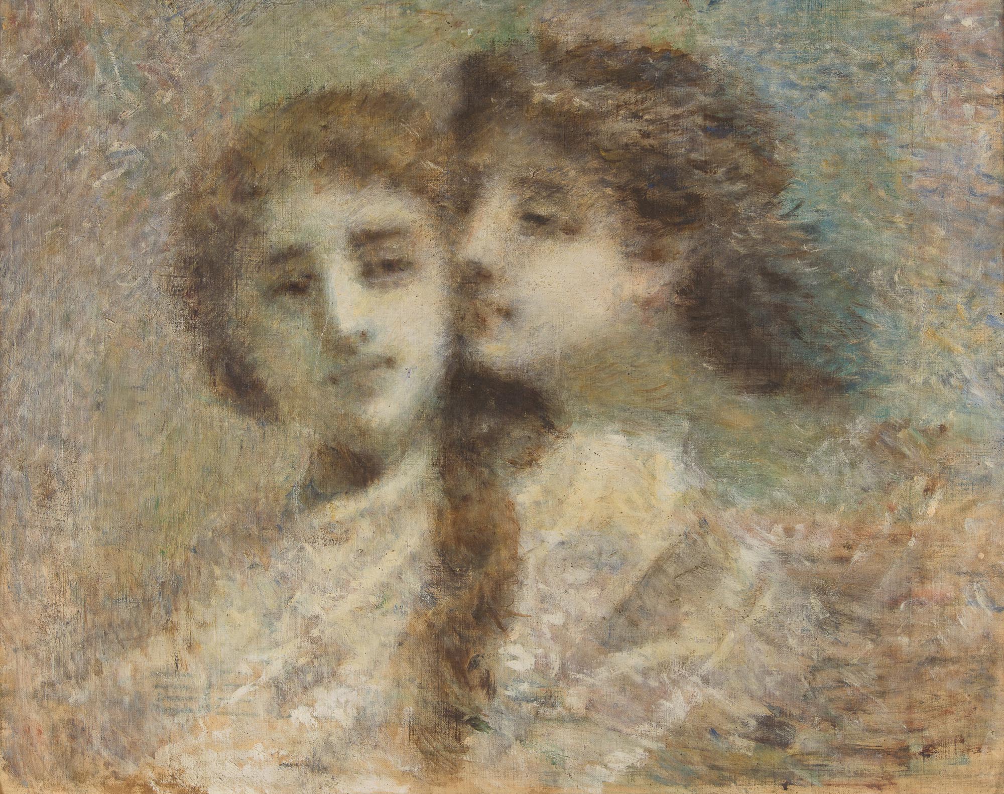 le due sorelle (dipinto) di Ranzoni, Daniele (attribuito) (seconda metà XIX)