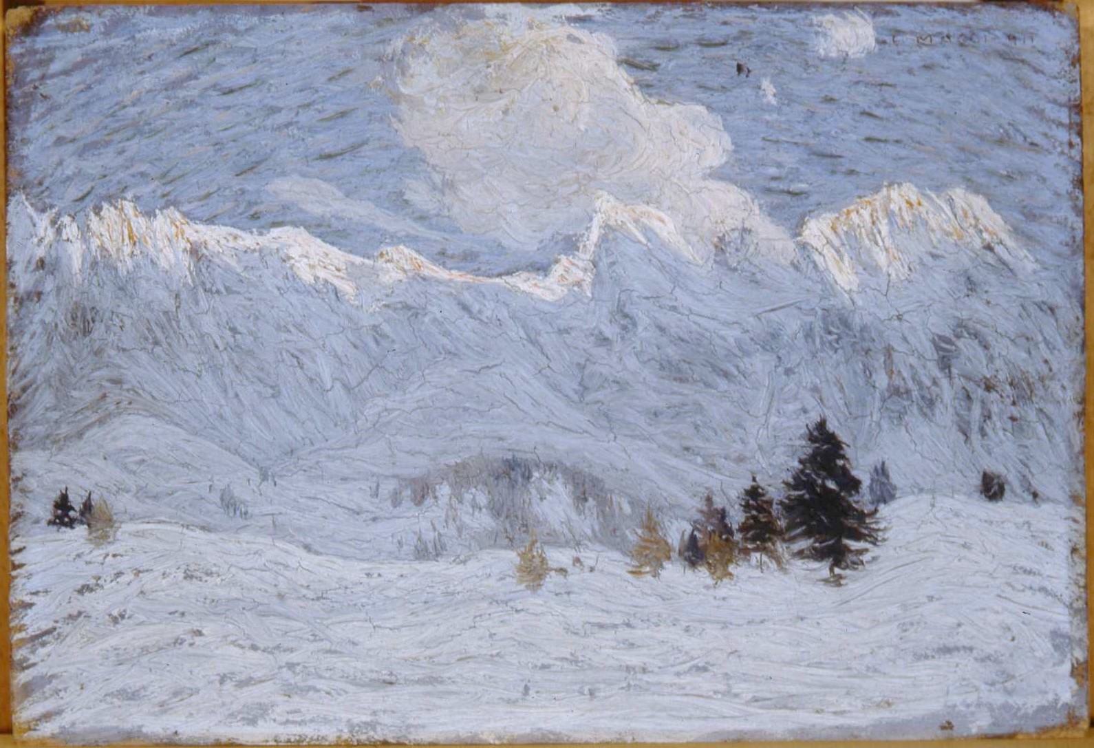 Nevicata (dipinto) di Maggi, Cesare (primo quarto XX)