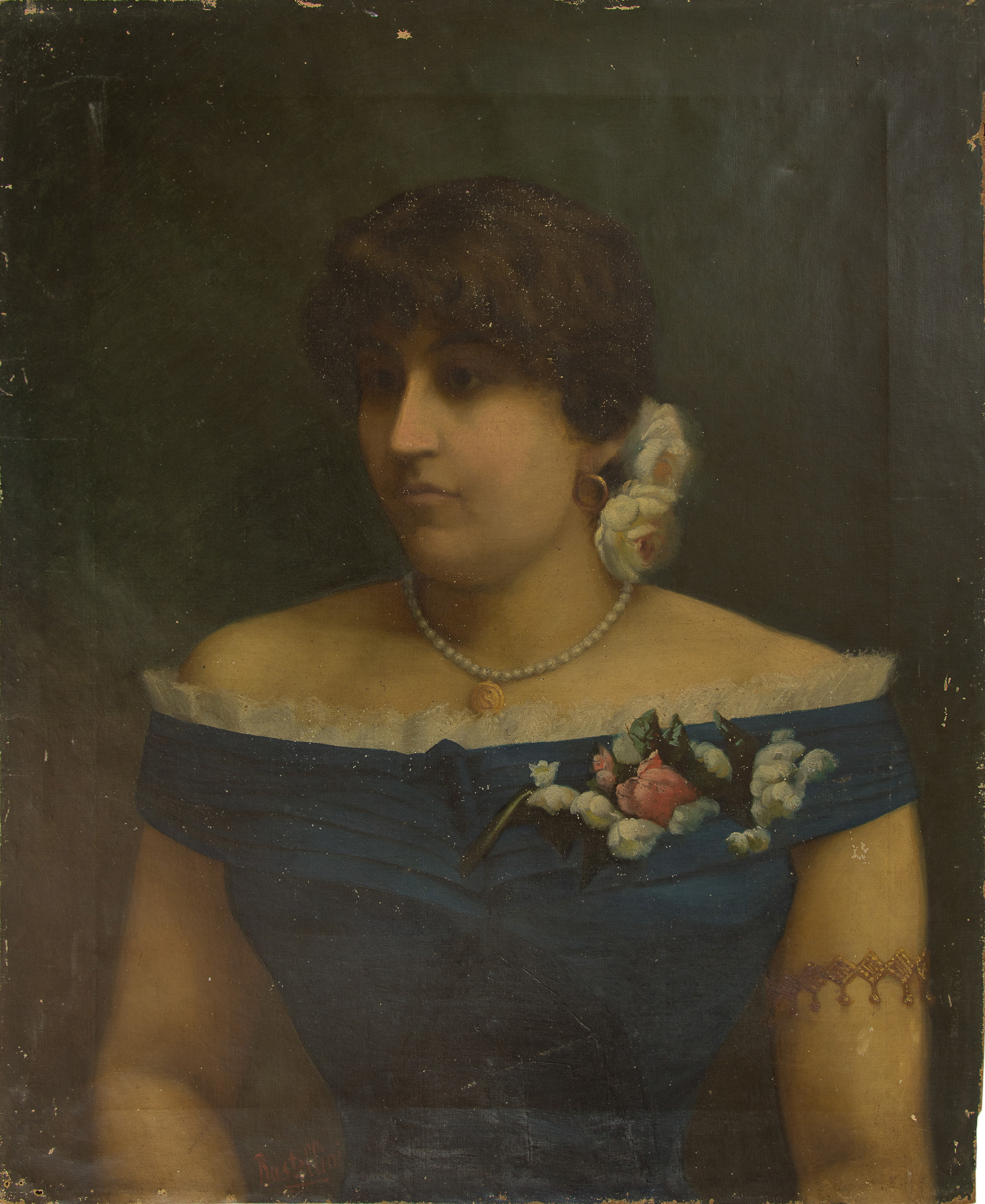 Ritratto femminile (dipinto) di Rastellini, Gian Maria - ambito italiano (primo quarto XX)