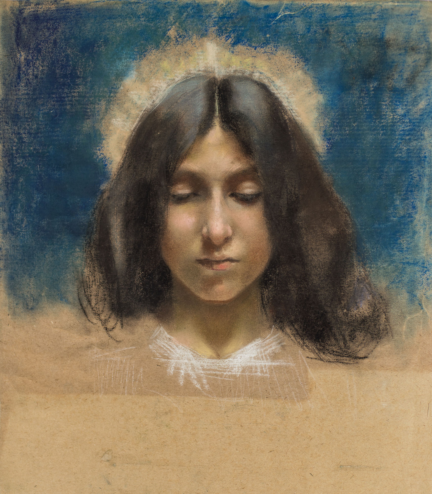 Testa di giovane donnna (dipinto) di Ferraguti, Arnaldo (attribuito) - ambito italiano (fine/ inizio XIX-XX)