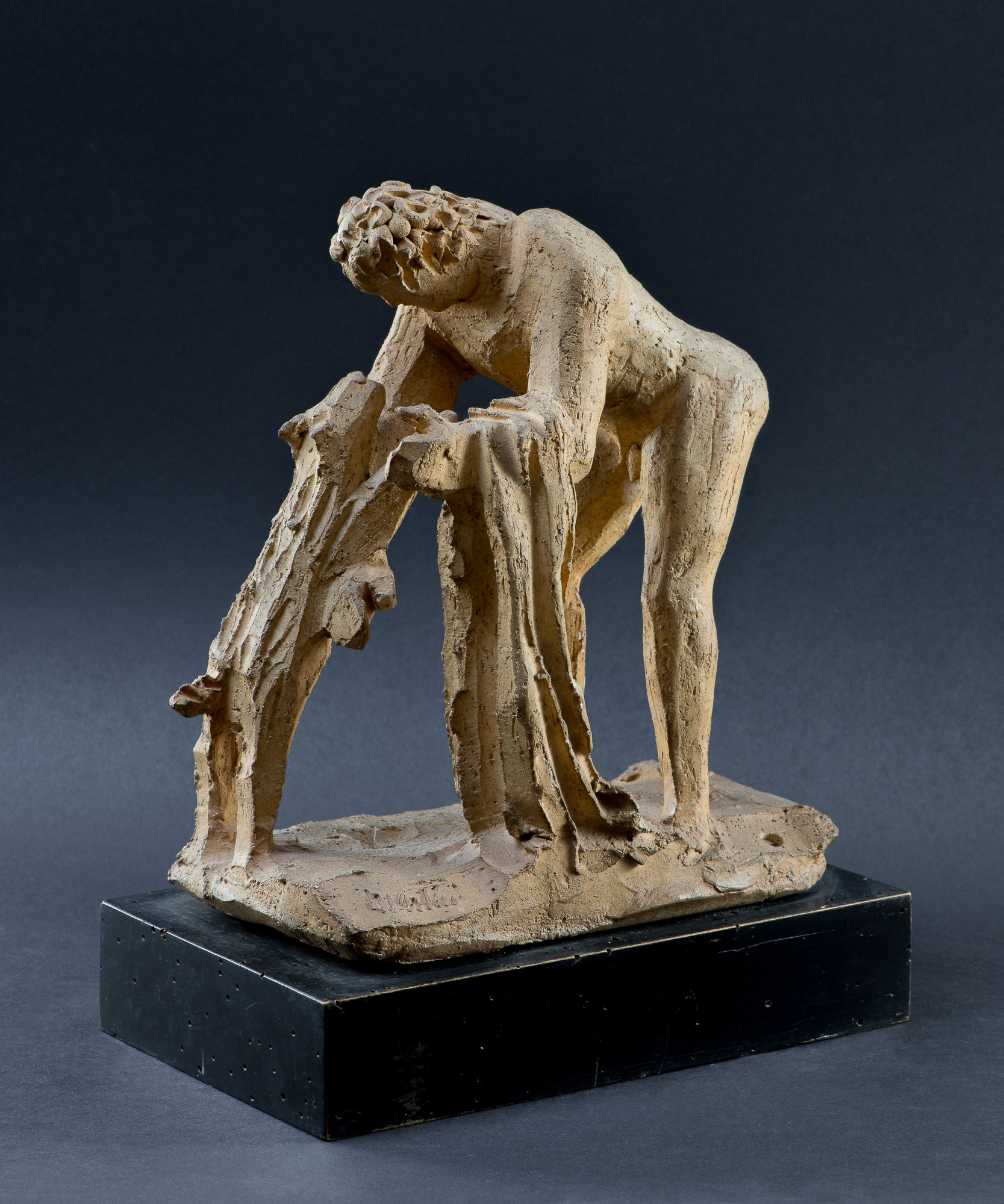 Ulisse e il cane, Uomo con cane (scultura) di Martini Arturo - ambito italiano (prima metà XX)