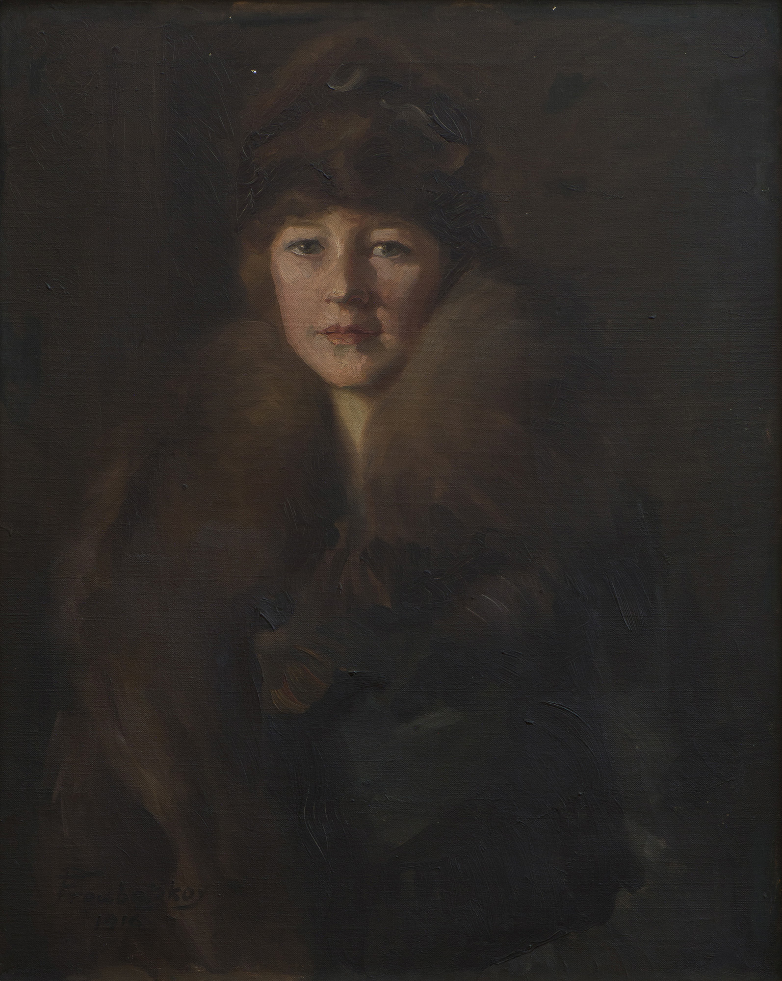 Ritratto di Elin Troubetzkoy, Ritratto di donna: Elin Troubetzkoy (dipinto) di Troubetzkoy, Pierre - ambito italiano (primo quarto XX)