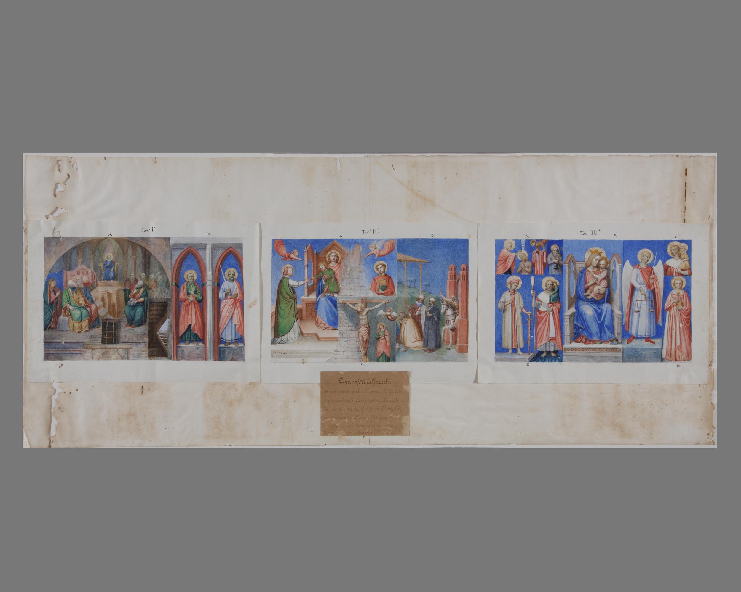 Gesù tra i dottori, San Pietro, San Paolo (disegno, elemento d'insieme) di Razzetti Giuseppe (sec. XIX)