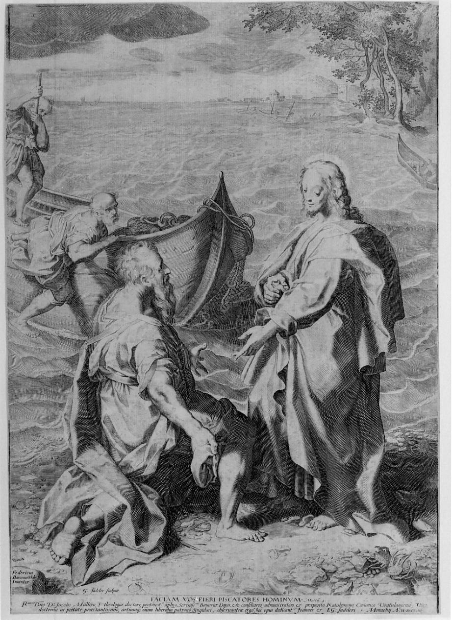 Vocazione di Pietro e Andrea (stampa smarginata) di Sadeler Egidius II, Barocci Federico (sec. XVI)