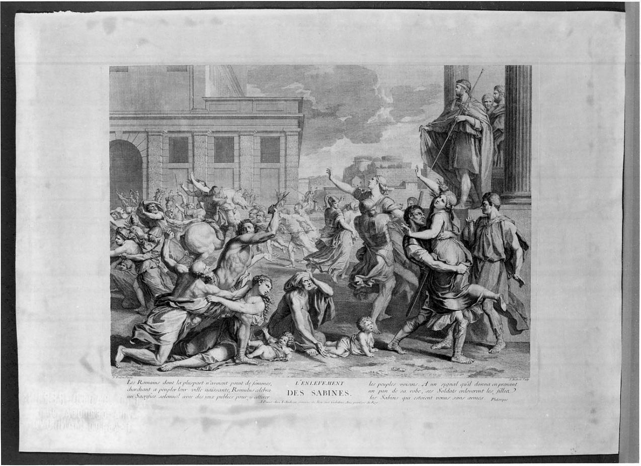 Il ratto delle Sabine (stampa) di Audran Jean, Poussin Nicolas (prima metà sec. XVIII)