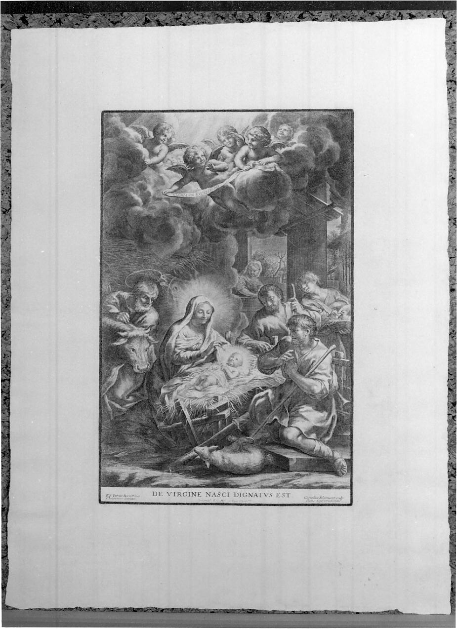 Natività (stampa) di Bloemaert Cornelis il Giovane, Pietro da Cortona (seconda metà sec. XVII)