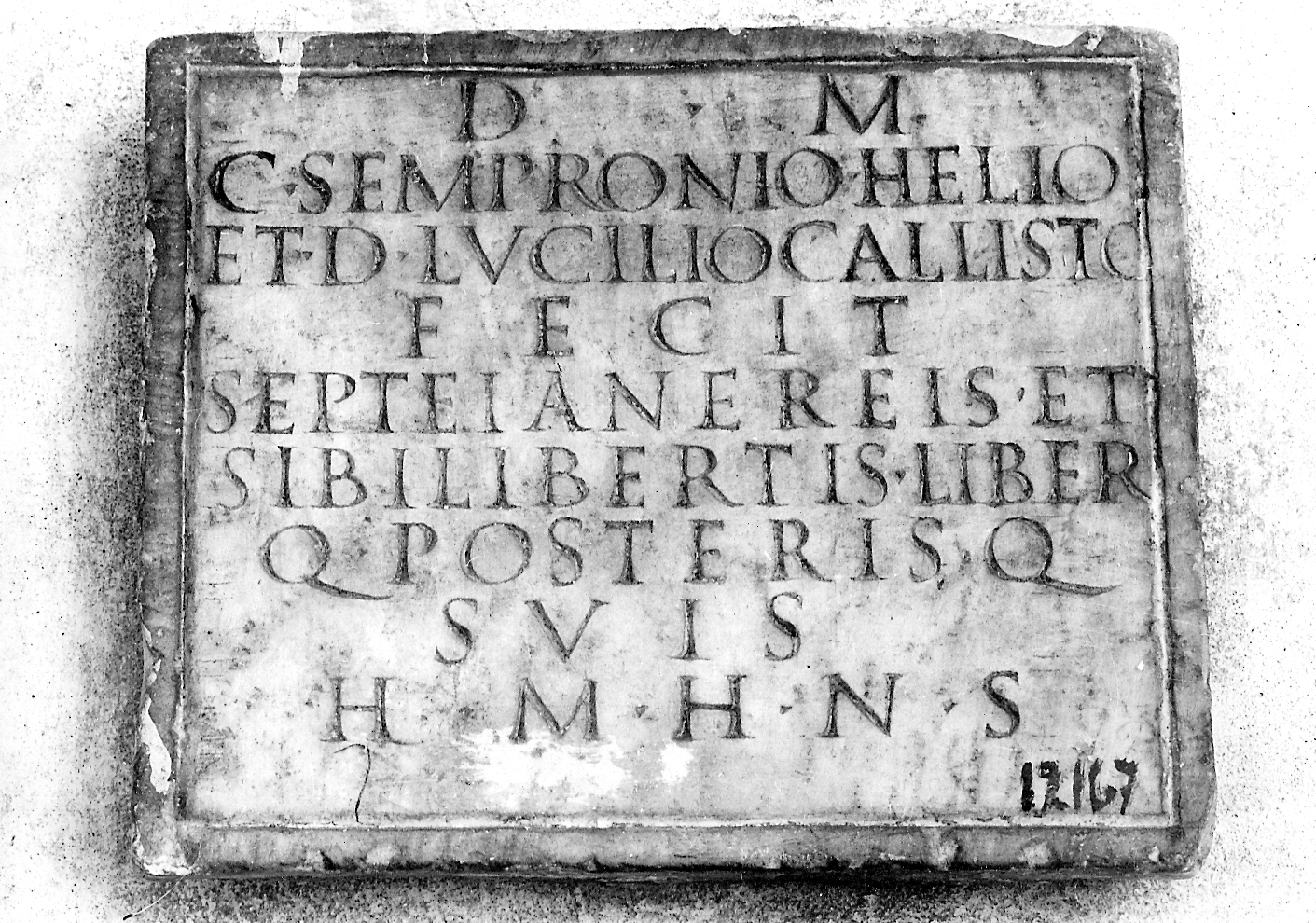 lapide tombale, opera isolata - produzione Italia centrale (?) (secc. I/ II)