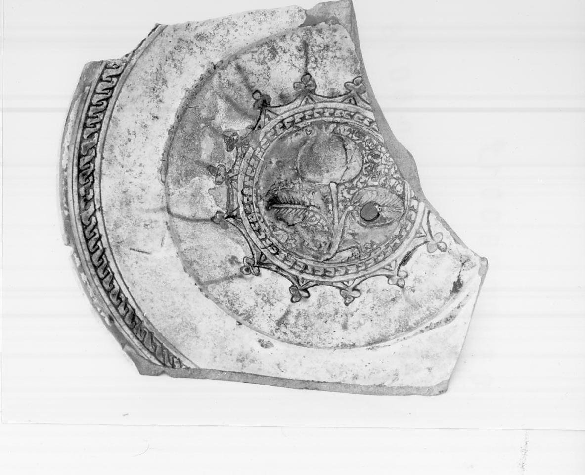 piatto, frammento - bottega mantovana (seconda metà sec. XV)