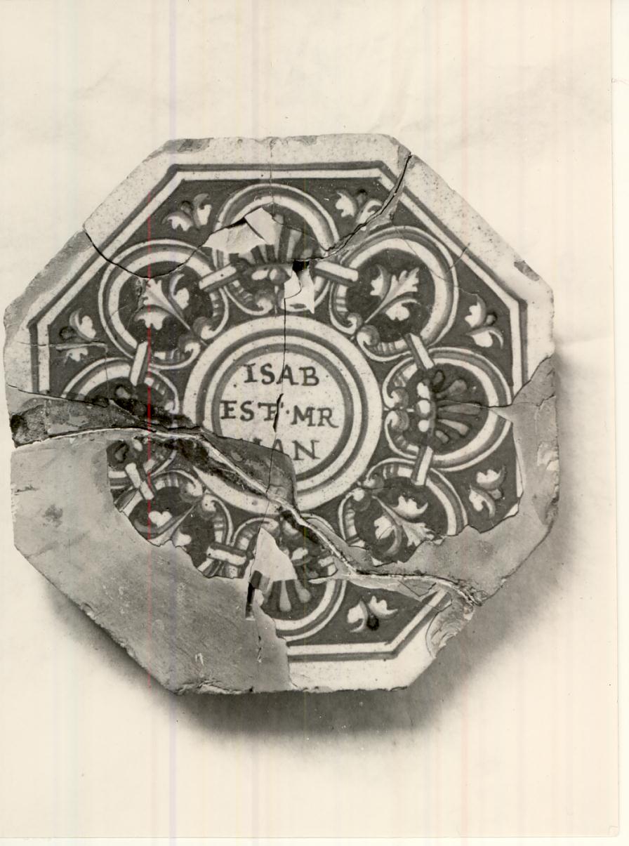 mattonella, frammento - produzione di Pesaro (sec. XVI)