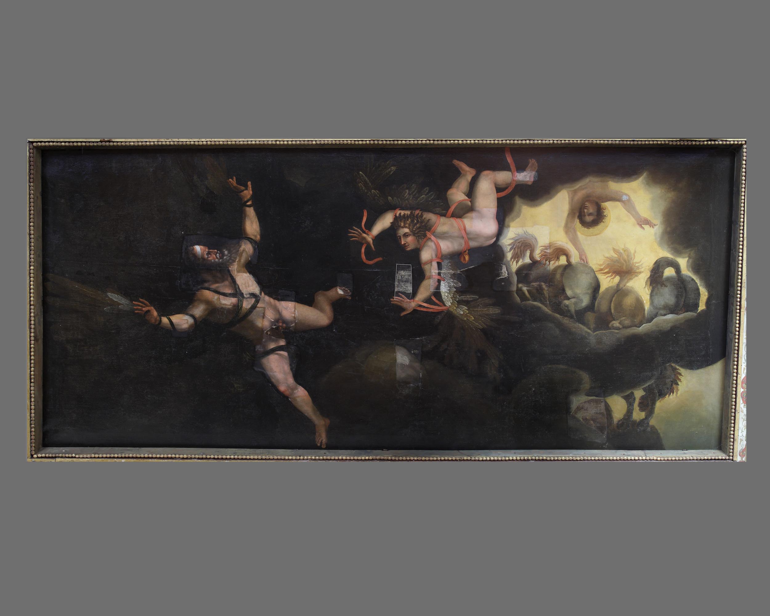 La caduta di Icaro (dipinto, opera isolata) di Giulio Romano (cerchia) (sec. XVI)