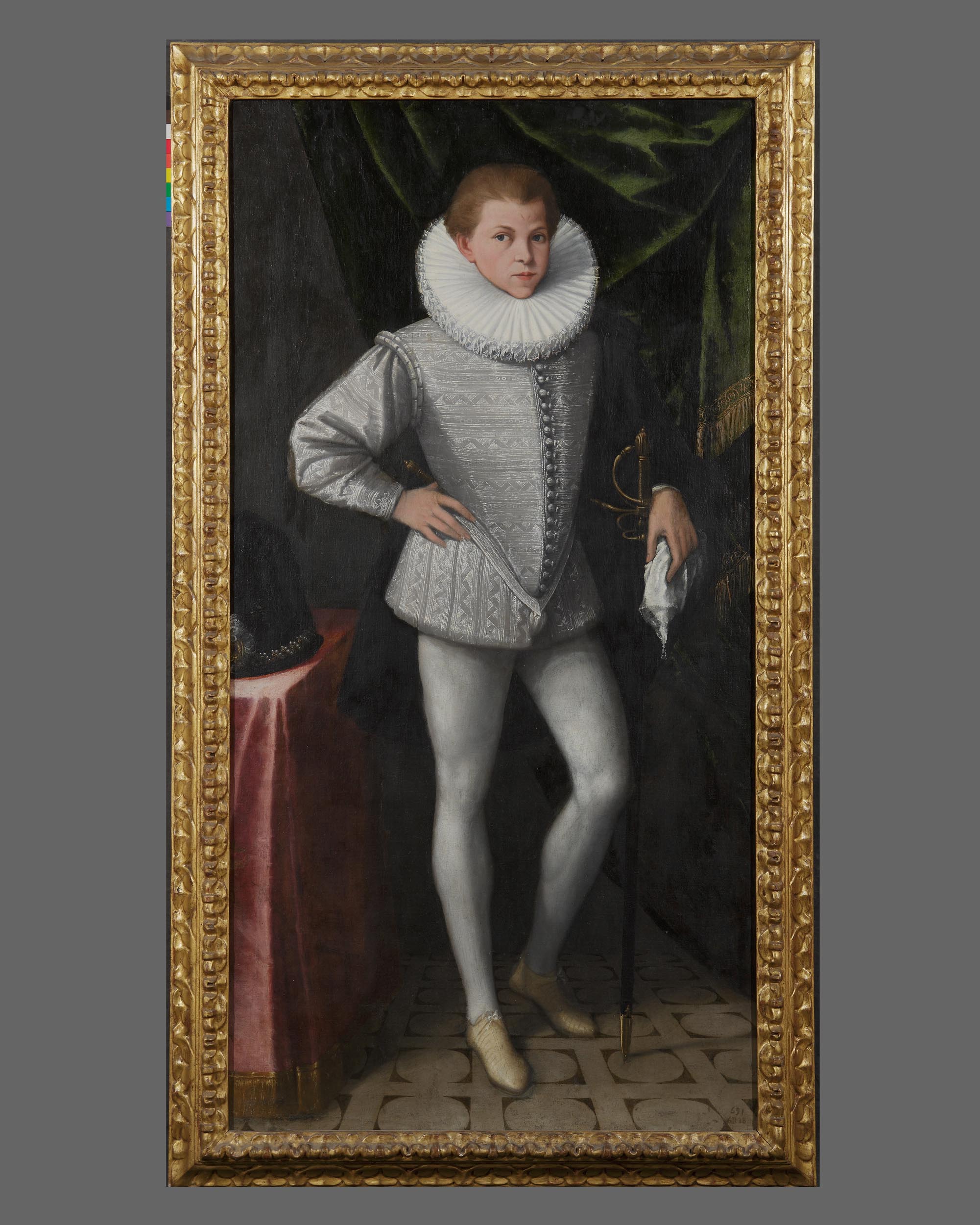 ritratto di giovane vestito di bianco (dipinto, opera isolata) - ambito emiliano (sec. XVI)