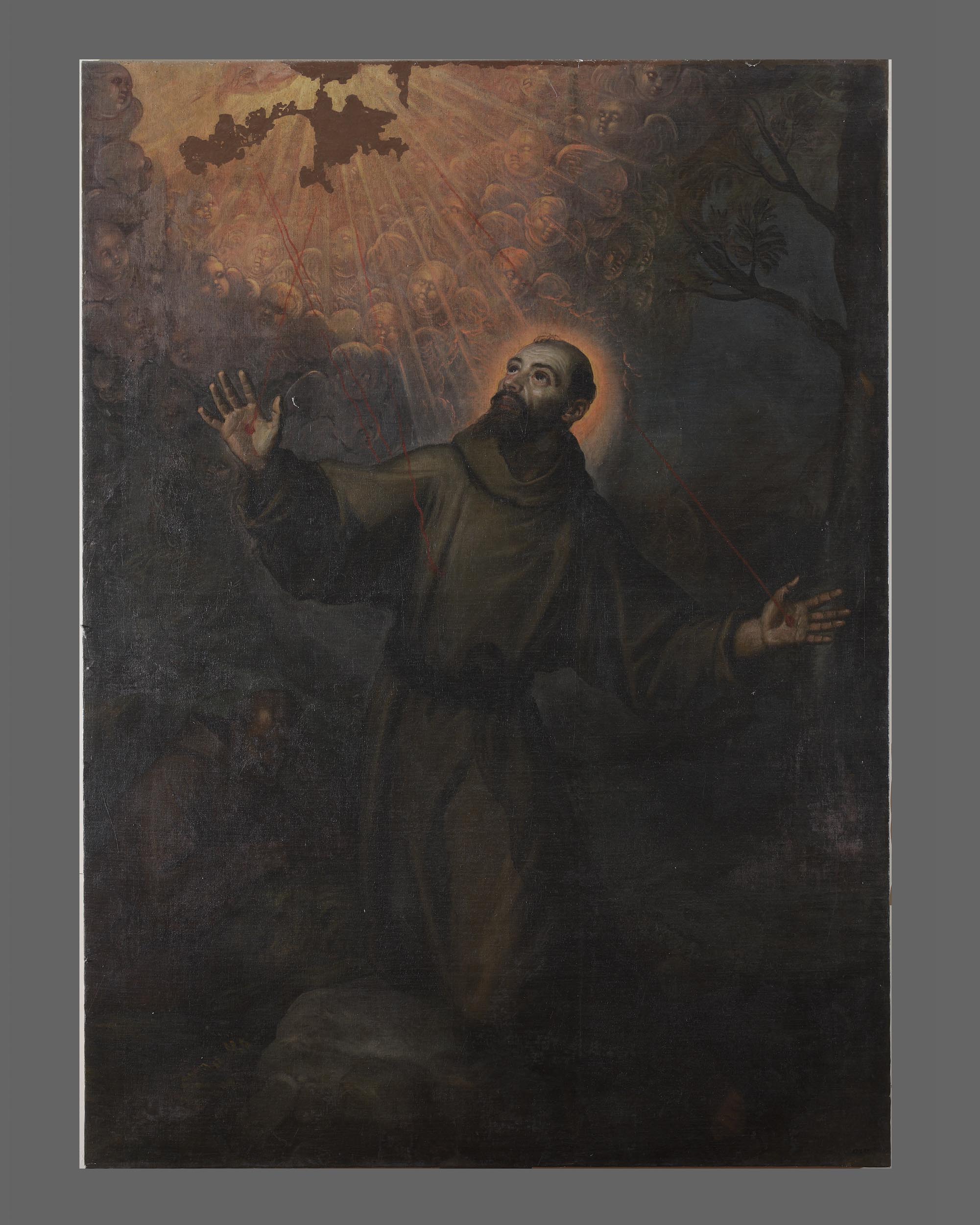 San Francesco d'Assisi riceve le stimmate (dipinto, opera isolata) di Robusti Domenico (sec. XVII)