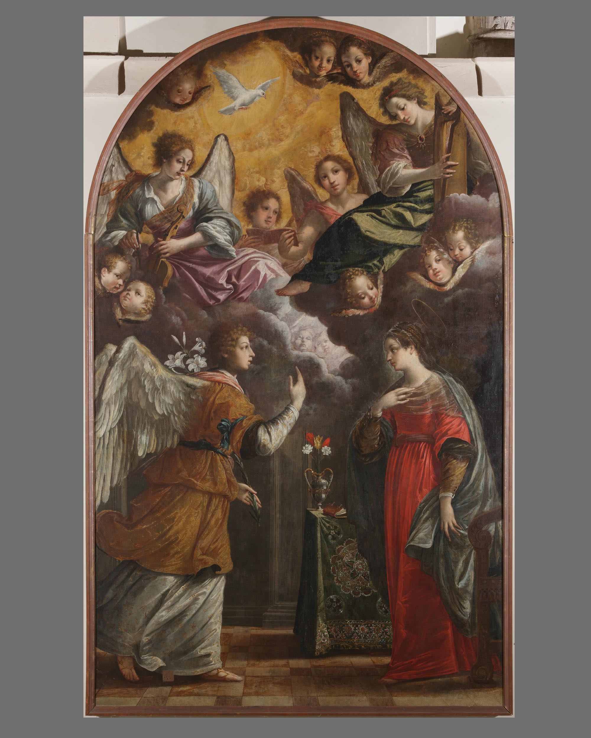 Annunciazione (dipinto, opera isolata) di Santner Carlo (sec. XVII)