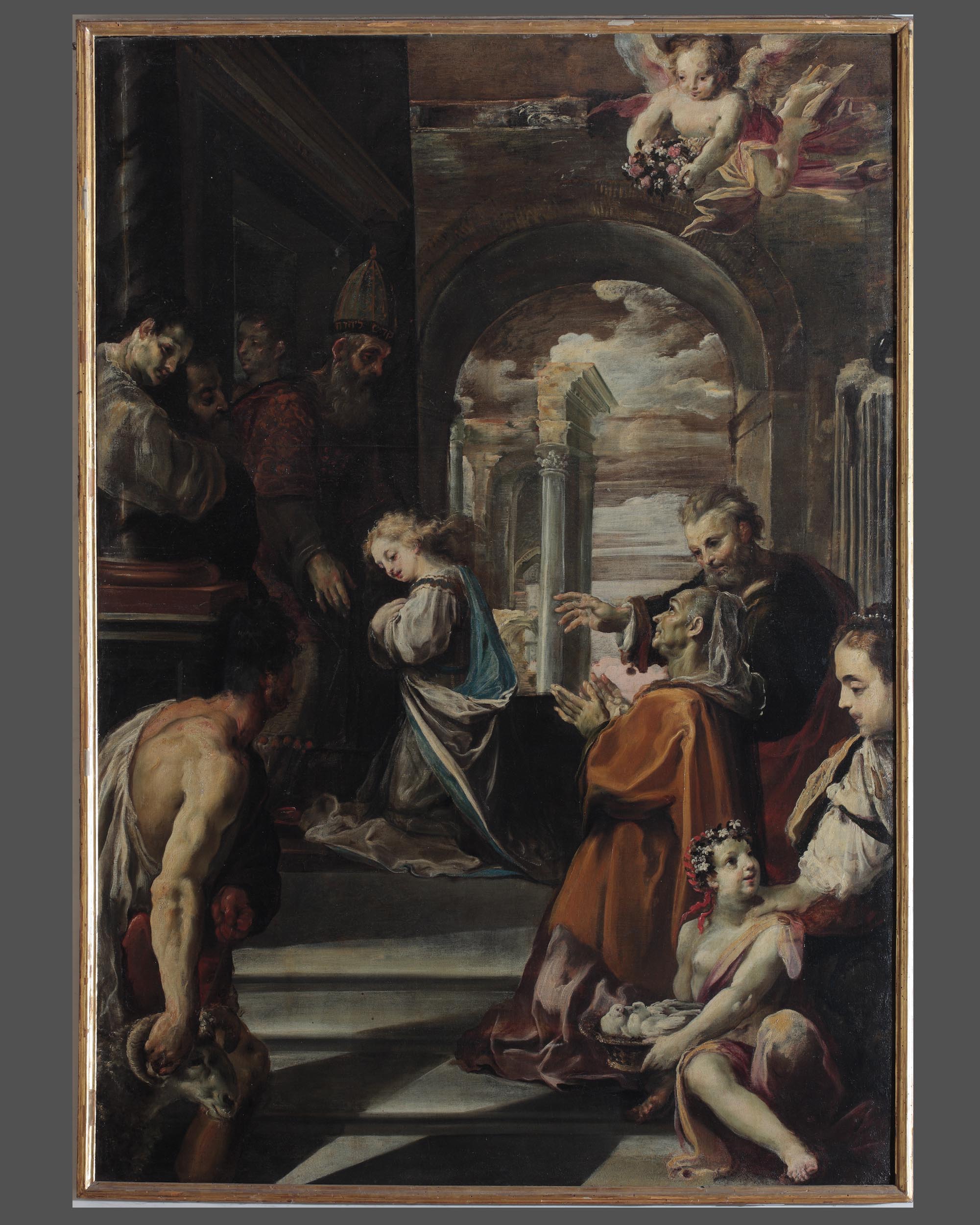 presentazione di Maria Vergine al tempio (dipinto, opera isolata) di Neri Pietro Martire (attribuito) (sec. XVII)